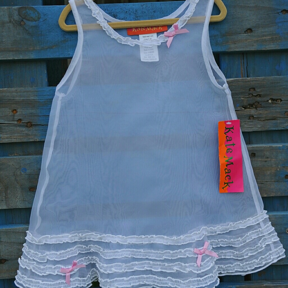 Kate Mack Toddler Girls White Cover up dress